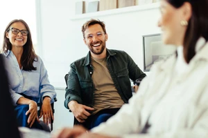 Smiling At Meeting