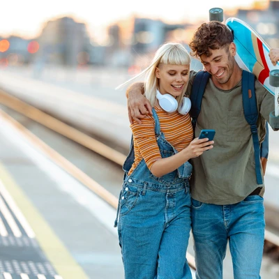 Couple Looking At Phone