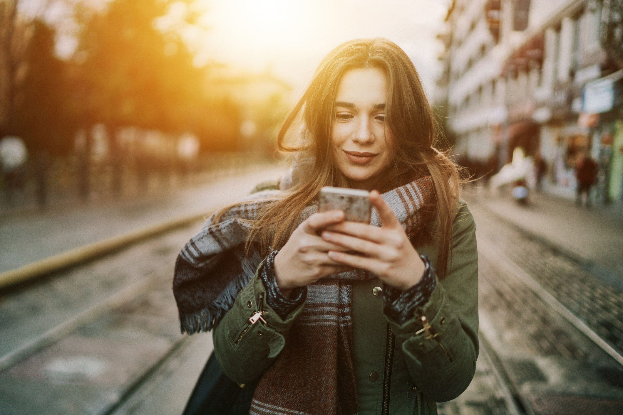 Woman Looking At Phone