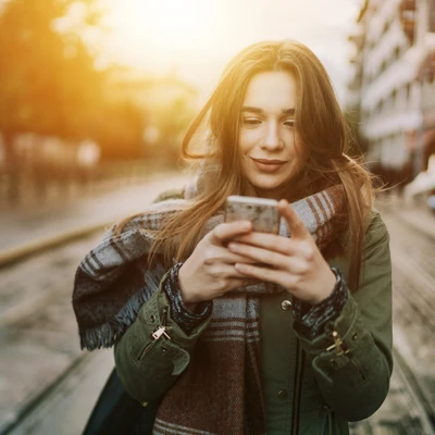 Woman Looking At Phone